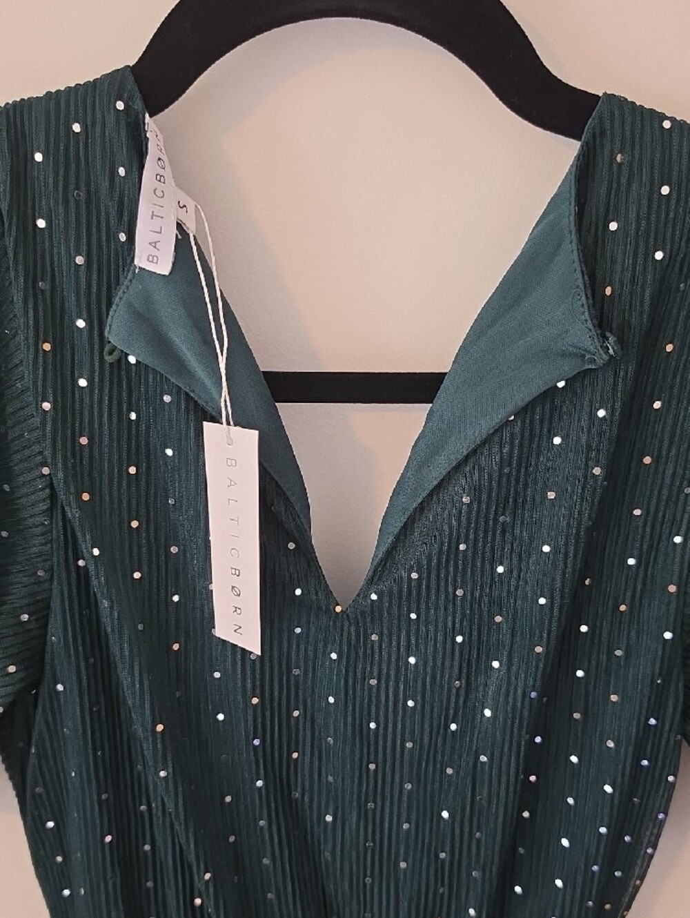 Baltic Born Sparkling Emerald Wrap Maxi Dress with Side Slit - Picture 3 of 3